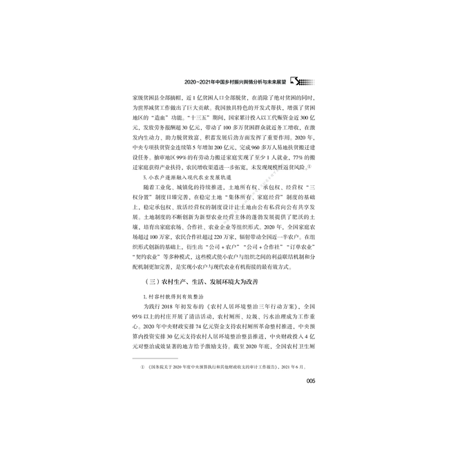 中国乡村振兴发展报告(2021)